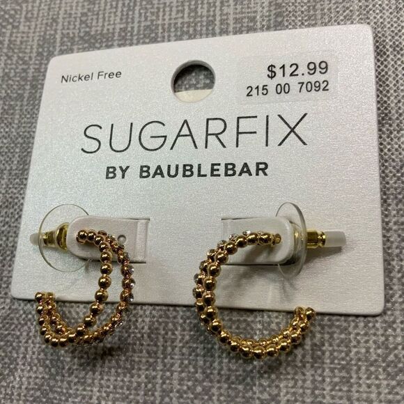 Sugarfix by BaubleBar Crystal Beaded Double Hoop Earrings - Picture 3 of 6